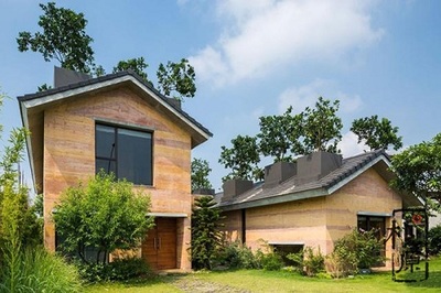 馬山農家樂夯土墻面材料民宿客棧夯土墻包施工廠家包工包料